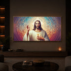 God Jesus Modern Luxury Backlight Horizontal Wall Art