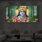 Shri Krishna Ji Modern Luxury Backlight Horizontal Wall Art