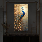 Beautiful Peacock Modern Luxury Backlight Vertical Wall Art