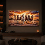 Herd Of Wild Horses Galloping Modern Luxury Backlight Horizontal Wall Art