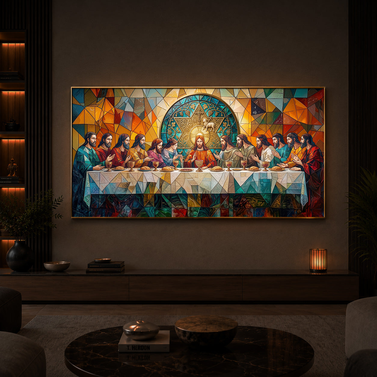 The last Supper Modern Luxury Backlight Horizontal Wall Art
