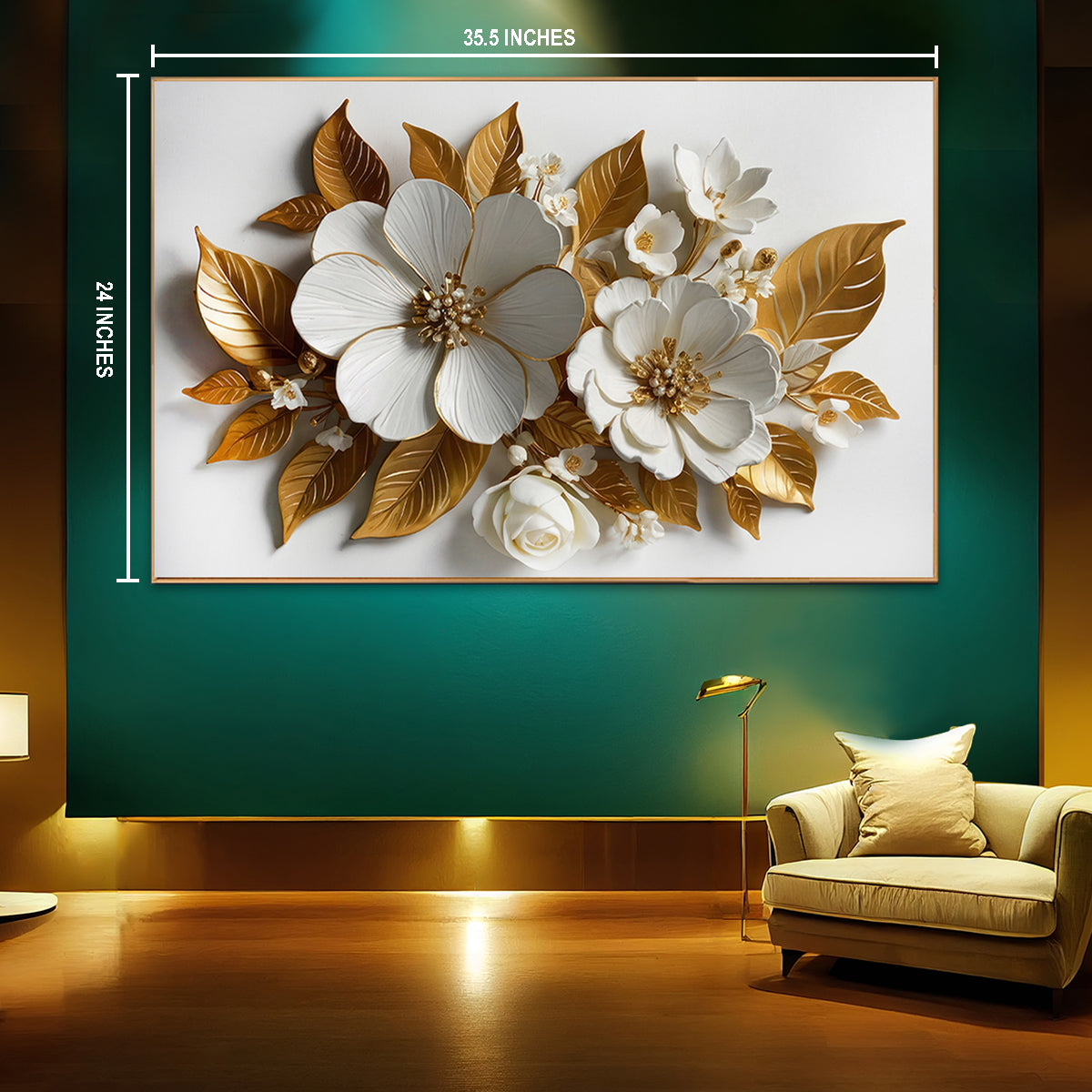 Petal Symphony Framed Canvas Painting & Wall Decoration Item