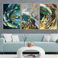 Aqua Contemporary Abstract Framed Canvas Wall Art