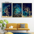 Goldwater Birds Framed Canvas Wall Paintings for Home - Set of 3