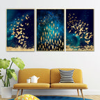 Goldwater Birds Framed Canvas Wall Paintings for Home - Set of 3