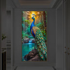 The Peacock Modern Luxury Backlight Vertical Wall Art