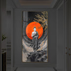 Namo Buddhay Modern Luxury Backlight Vertical Wall Art