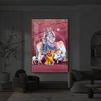 Shree Krishna Ji Modern Luxury Backlight Vertical Wall Art