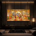 Divine Depiction of Shrinivasa Kalyanam Modern Luxury Backlight Horizontal Wall Art