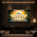 7 White Horses River Glloping Modern Luxury Backlight Horizontal Wall Art
