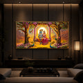 Loving Couple Lord Radha Krishna Modern Luxury Backlight Horizontal Wall Art