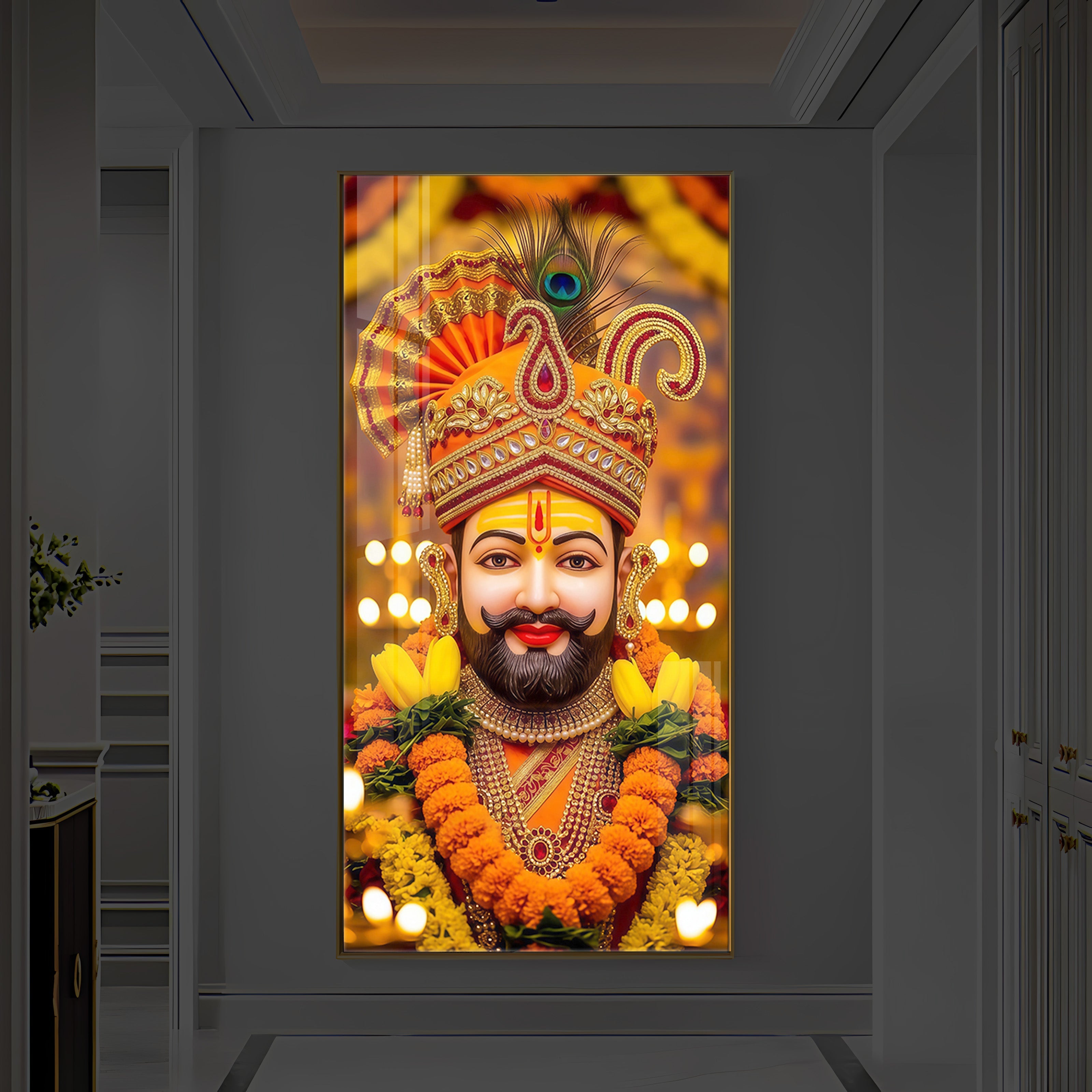 Hare Ka Sahara Modern Luxury Backlight Vertical Wall Art