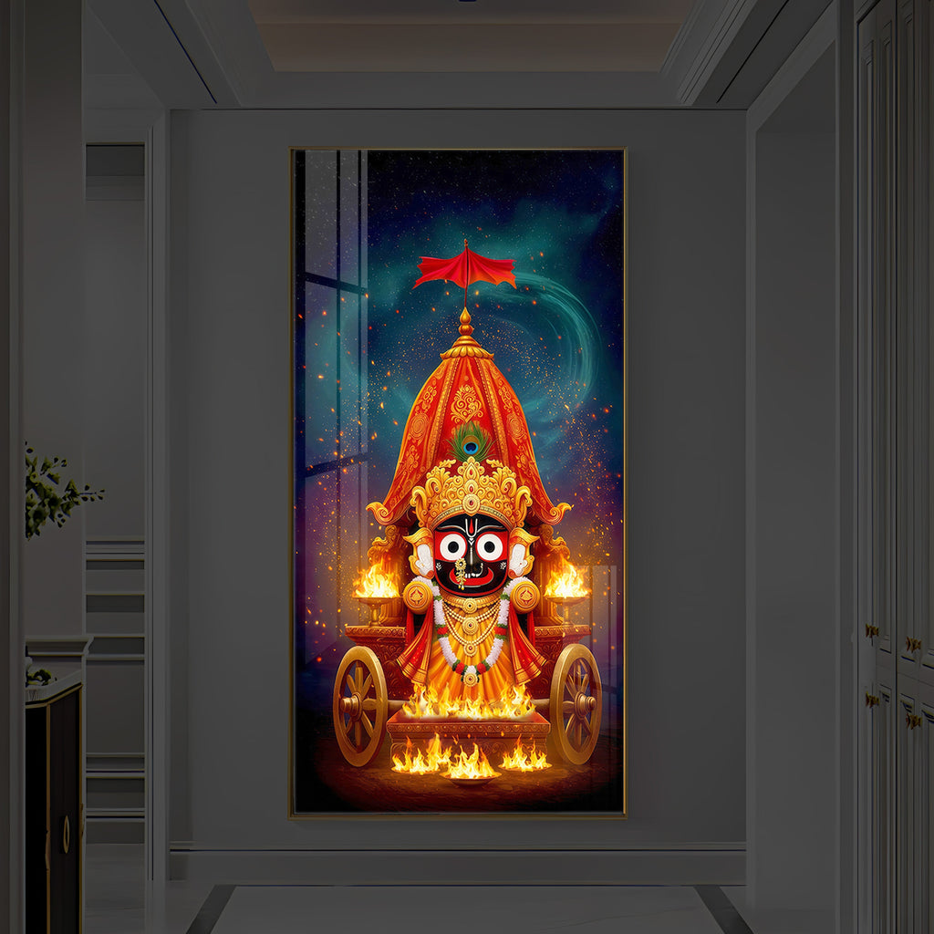 Jagannath Prabhu Modern Luxury Backlight Vertical Wall Art