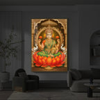 Mahalaxmi Ji Modern Luxury Backlight Vertical Wall Art