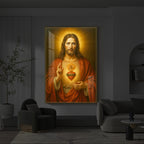 Heart Of Jesus Modern Luxury Backlight Vertical Wall Art