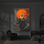 Gautam Buddh Modern Luxury Backlight Vertical Wall Art