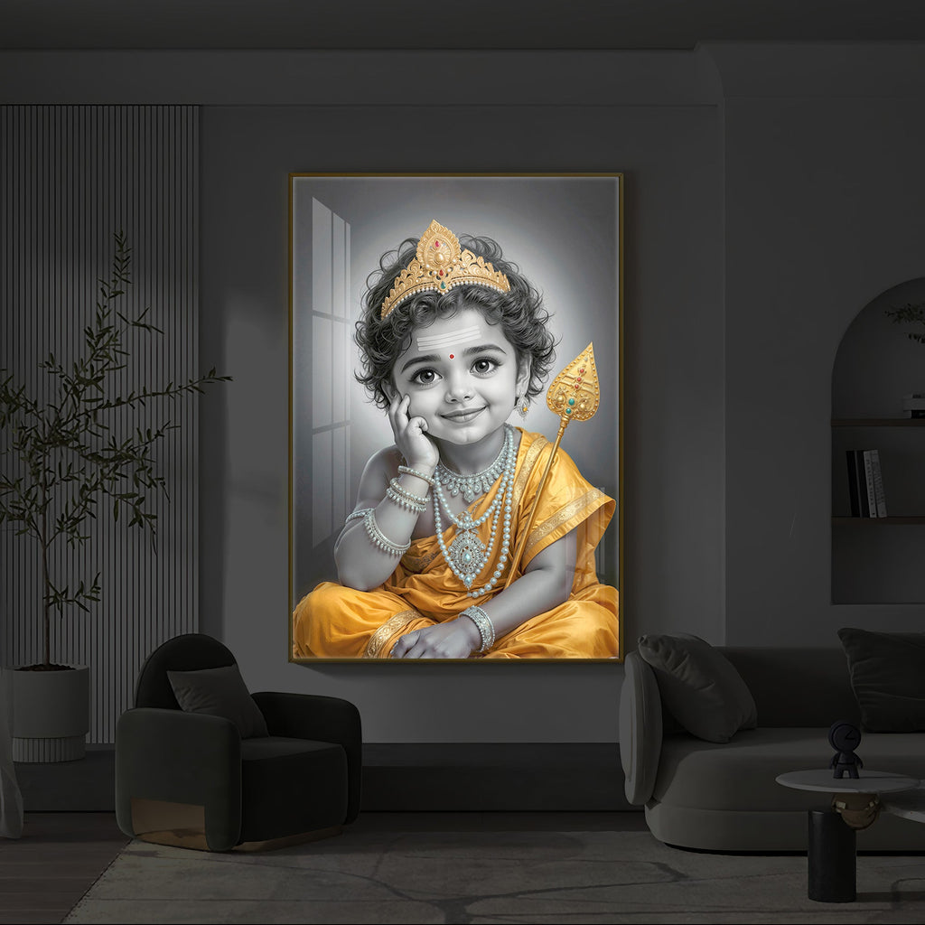 Little Murugan Modern Luxury Backlight Vertical Wall Art