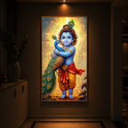 Little krishna Modern Luxury Backlight Vertical Wall Art