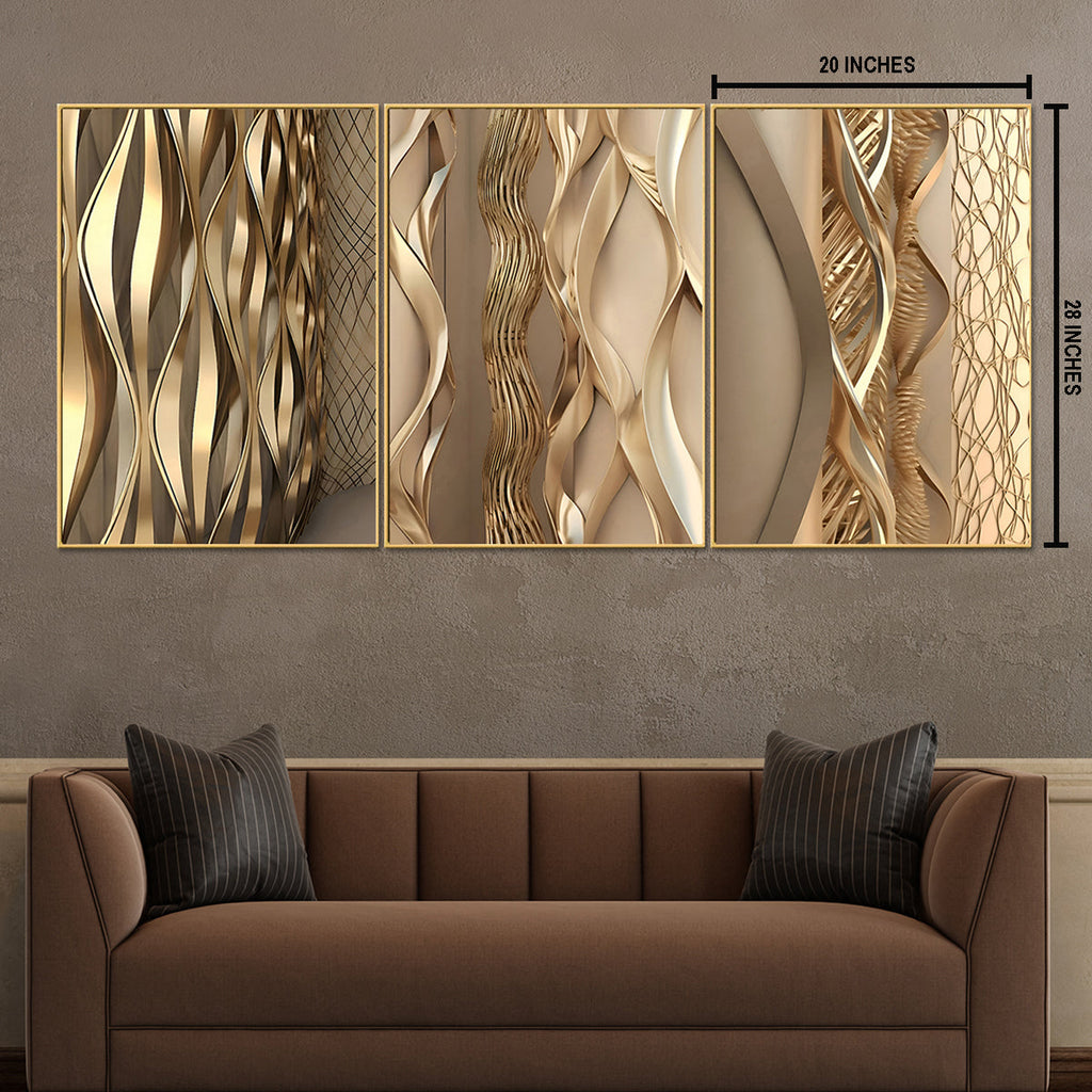 Rhythms of Texture Canvas Wall Art - Set of 3