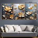 Golden Blossom Serenity Canvas Paintings
