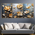 Golden Blossom Serenity Canvas Paintings