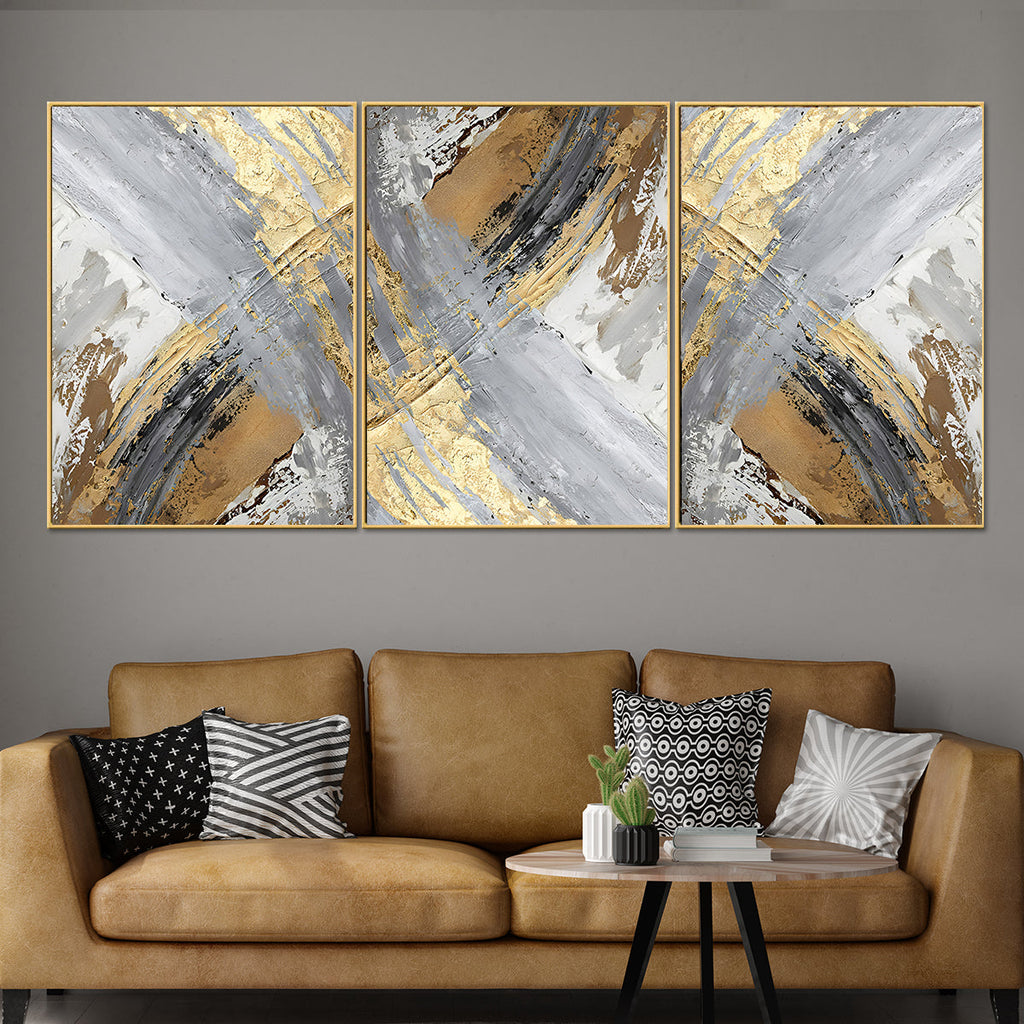 Abstract Fusion  Canvas Paintings - Set Of 3