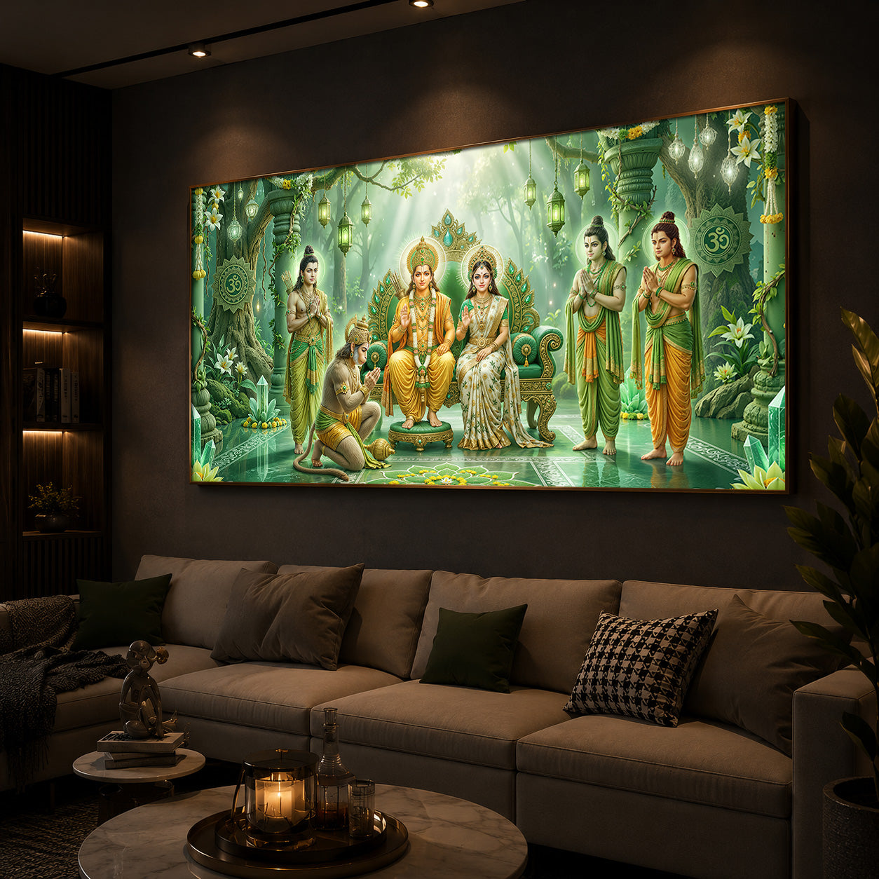 Siya Ram Ji Modern Luxury Backlight Horizontal Wall Art