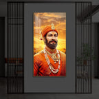 Chhatrapati Shivaji Maharaj Modern Luxury Backlight Vertical Wall Art