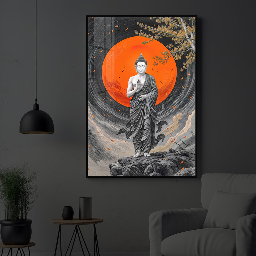Buddhay Ji Modern Luxury Backlight Vertical Wall Art