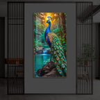 The Peacock Modern Luxury Backlight Vertical Wall Art