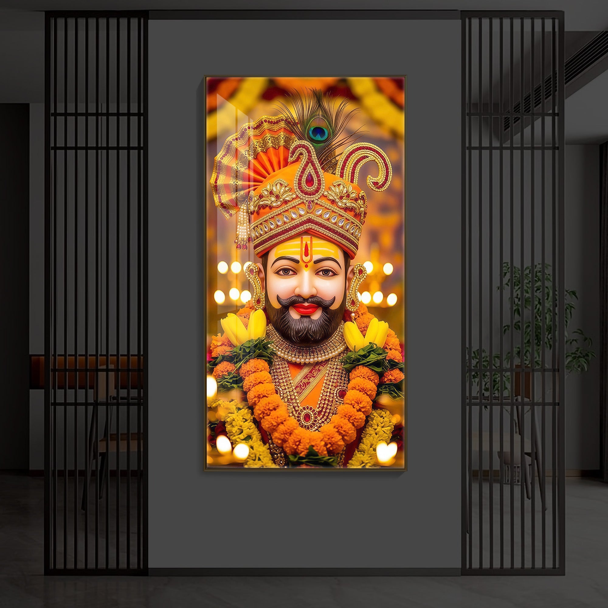 Hare Ka Sahara Modern Luxury Backlight Vertical Wall Art