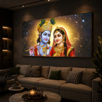 Shri Radha Krishn Modern Luxury Backlight Horizontal Wall Art