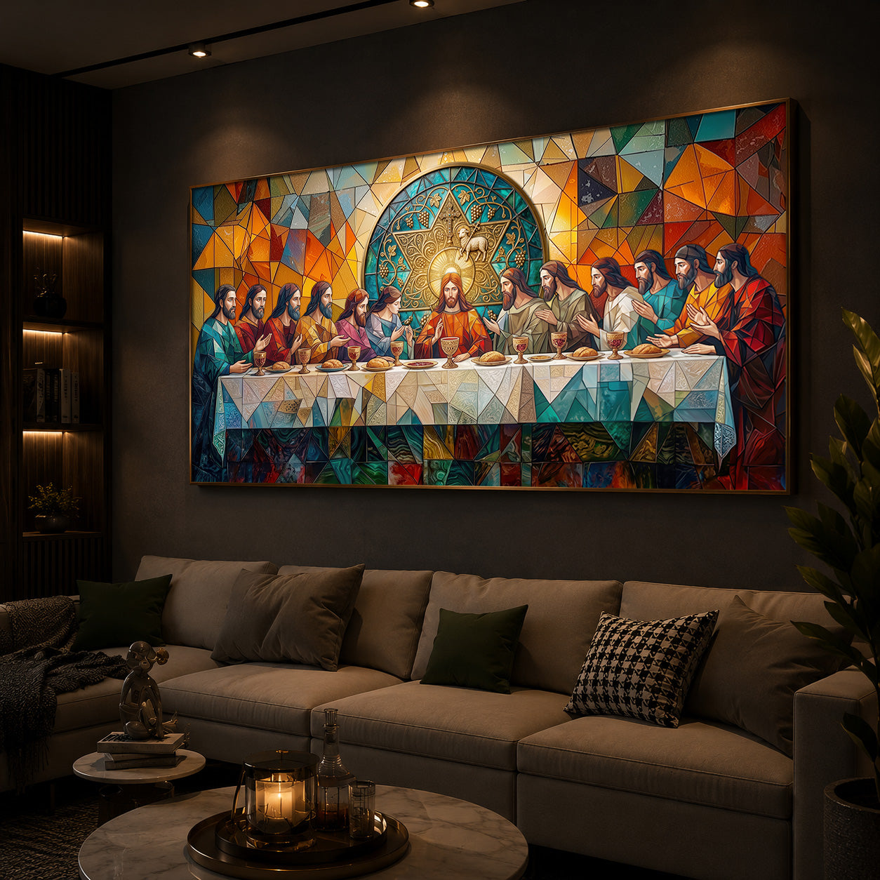 The last Supper Modern Luxury Backlight Horizontal Wall Art