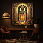 Shree Ram Modern Luxury Backlight Square Wall Art