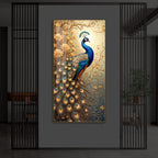 Beautiful Peacock Modern Luxury Backlight Vertical Wall Art