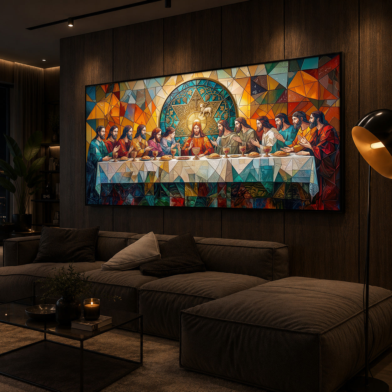 The last Supper Modern Luxury Backlight Horizontal Wall Art