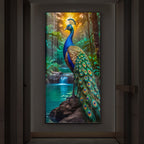 The Peacock Modern Luxury Backlight Vertical Wall Art