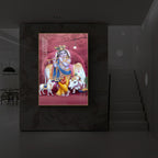 Shree Krishna Ji Modern Luxury Backlight Vertical Wall Art
