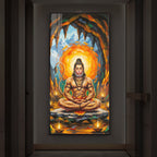 Lord Hanuman Ji Modern Luxury Backlight Vertical Wall Art