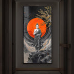 Namo Buddhay Modern Luxury Backlight Vertical Wall Art