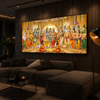 Divine Depiction of Shrinivasa Kalyanam Modern Luxury Backlight Horizontal Wall Art