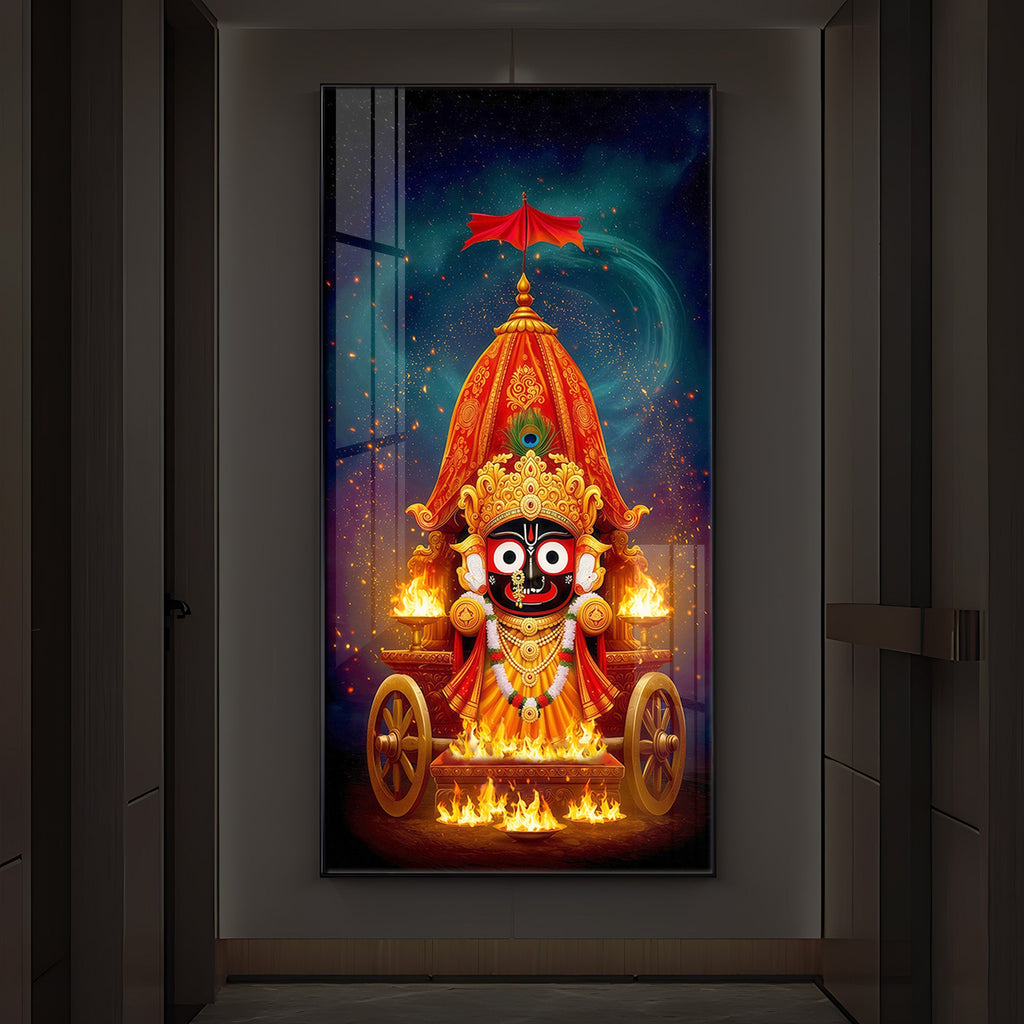 Jagannath Prabhu Modern Luxury Backlight Vertical Wall Art