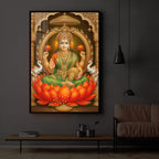 Mahalaxmi Ji Modern Luxury Backlight Vertical Wall Art