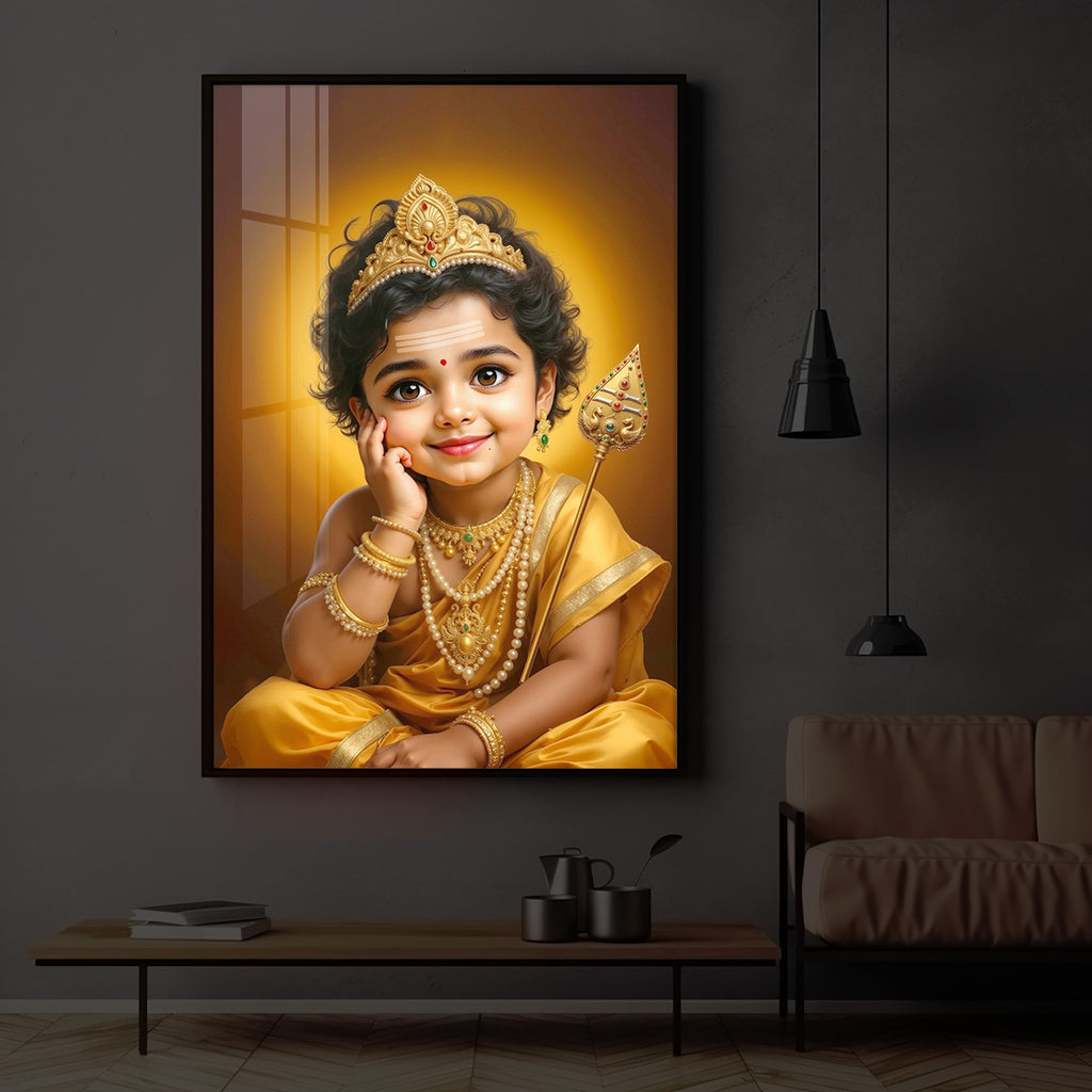 Baby Murugan Modern Luxury Backlight Vertical Wall Art