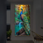 The Peacock Modern Luxury Backlight Vertical Wall Art