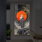 Namo Buddhay Modern Luxury Backlight Vertical Wall Art