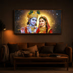 Shri Radha Krishn Modern Luxury Backlight Horizontal Wall Art