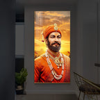 Chhatrapati Shivaji Maharaj Modern Luxury Backlight Vertical Wall Art