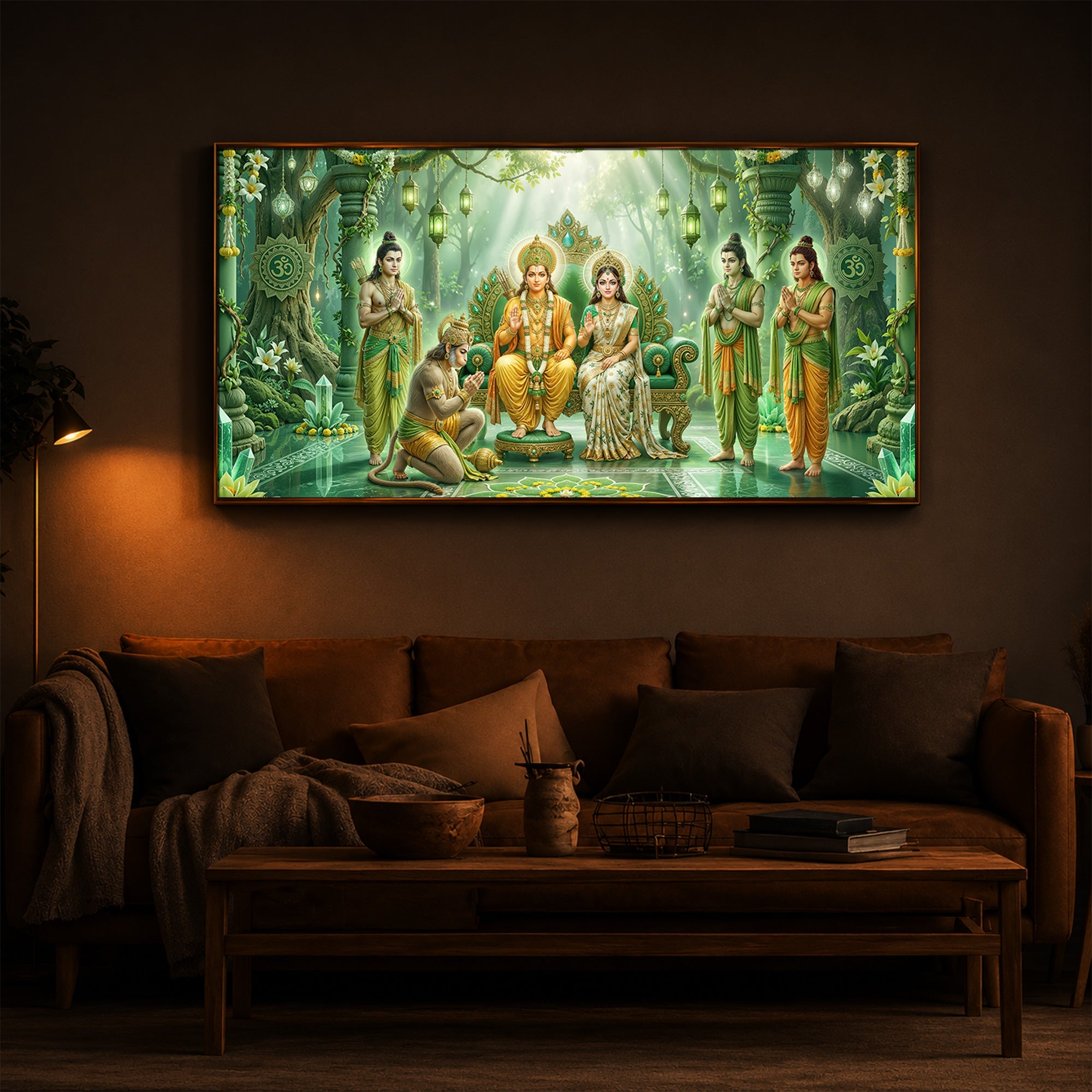 Siya Ram Ji Modern Luxury Backlight Horizontal Wall Art