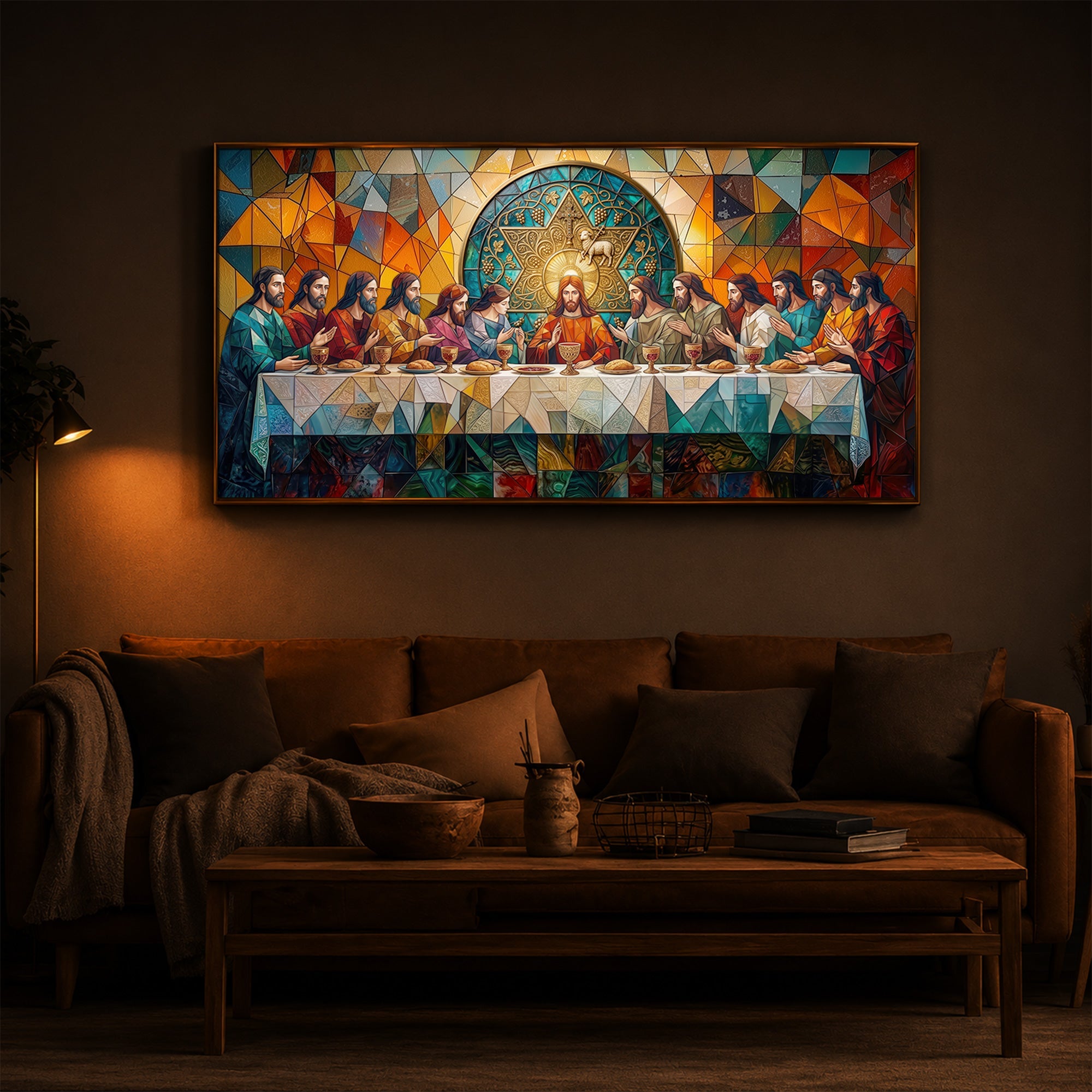 The last Supper Modern Luxury Backlight Horizontal Wall Art